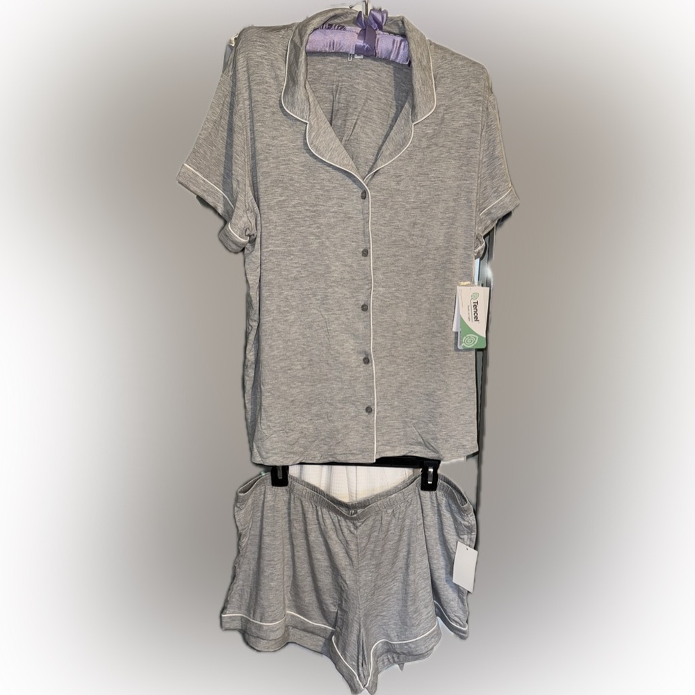 Nordstrom Gray Pajama Set Soft Knit Intimates - Picture 4 of 11